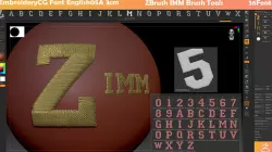 EmbroideryCG Font English05A Zbrush IMM Brush 3D model
