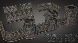 Fantasy Stone Castle Pack Low-poly 3D model