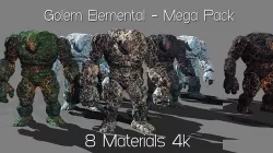Golem Elemental - Mega Pack Low-poly 3D model