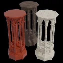 Gothic Pedestal - three materials 3D model