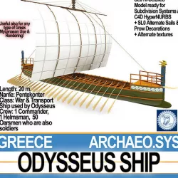Greek Homeric Odysseus Ship 3D model