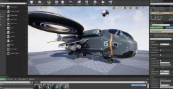 Helicopter Jet Airplane Spaceship Si-Fi Space Fighter UE 5 Low-poly 3D model