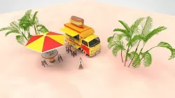 Hotdog Cafe Low-poly 3D model
