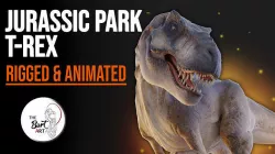 Jurassic Park Tyrannosaurus Rex Blender Low-poly Low-poly 3D model