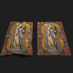  King David Playing Harp  Low-poly 3D model