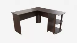 L-shape Desk with Side Bookshelves 3D model