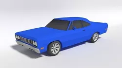Low Poly Cartoon Plymouth Roadrunner Car Low-poly 3D model