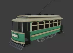 Low poly JG Brill Tramway  Low-poly 3D model