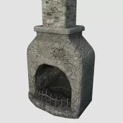 Medieval Fireplace Low-poly 3D model