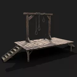 Medieval Gallows Low-poly 3D model