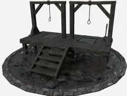 Medieval Gallows Model Unreal Engine and Game Ready Low-poly 3D model