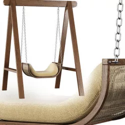 Noa wooden rattan garden swing NR71 by Bpoint Design  3D model