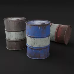 Oil Drum Low-poly 3D model