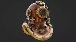 Old Diving Helmet Low-poly 3D model