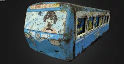 Old USSR Soviet Metal Toy Car Express Bus 3D model