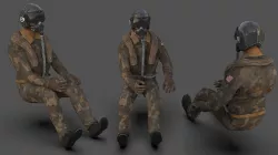 Pilot - T and Sitting Pose 3D model