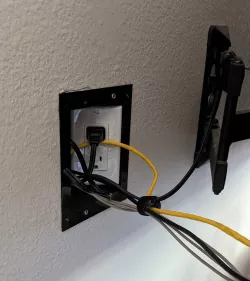 Recessed Outlet & Cable Box - Behind TV