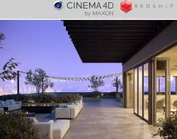 Redshift - C4D scene files - Roof Terrace 3D model 3D model