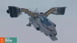 Sci-fi dropship - modular spaceship 3D model