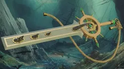 Sea Devil two-handed sword with a nautical style PBR game ready 3D model