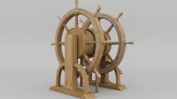 Ships Wheel from a Ship of the line -ship 3D model