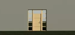 Single door with windows both side  3D model