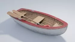 Small Wooden Boat 4K and 2K Low-poly 3D model