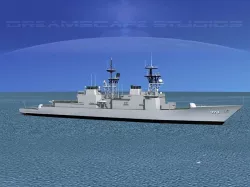 Spruance Class DD978 USS Stump 3D model