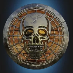 Stylized death shield PBR low-poly game ready Low-poly 3D model