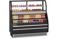 Supermarket Refrigerator with juices coca cola  red bull donuts  3D model
