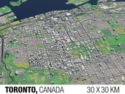 Toronto 30x30km City Map 3D model