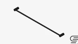 Towel Rail - Single - Luxury - Sleek - 800 - Square Plate Low-poly 3D model