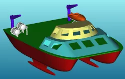 Toys for boys-boats/Catamaran v2- OpenSCAD CSV