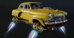 Volga GAZ-21 hover taxi 3D model