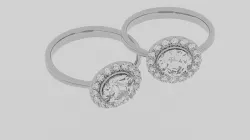 Wedding Engagement Women Diamond Gold Silver Ring 3D model