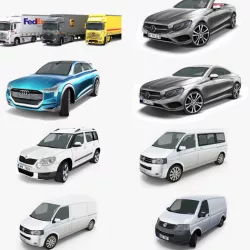 10 - City cars models 3D model Low-poly 3D model