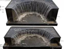  2 Waterfall fountains ARC Grand Cascade 3D model
