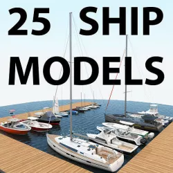 25 Yacht and Boats models collection 3D model
