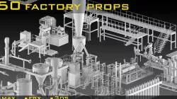 50- Factory props 3d models- Vol 01 Low-poly 3D model