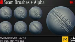 50 Seam Brushes  Alpha Vol 1  3D model
