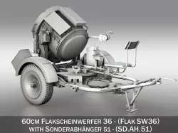 60cm Flak Scheinwerfer 36 - Flak SW 36 3D model