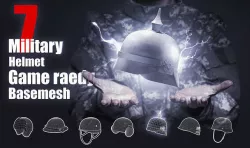 7 Military Helmet Base Mesh Low-poly 3D model
