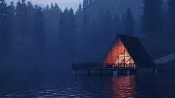 A FRAME LAKE HOUSE  3D model