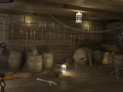 Abandoned pirate ship with weapons 3D model