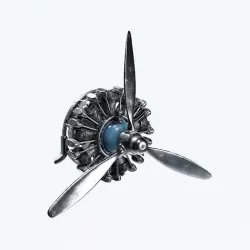 Airplane Radial Engine with Propeller 3D model
