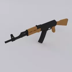AK 103 assault rifle gun  Low-poly 3D model