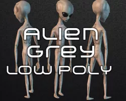 Alien Grey Low-poly 3D model
