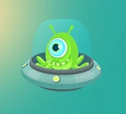 Alien in UFO sauser Low-poly 3D model