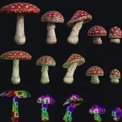 Amanita Low-poly 3D model