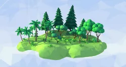 Animated Trees and Plants Low Poly Style Low-poly 3D model